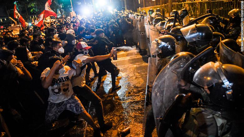 A Photo Depicting the Riots in Peru