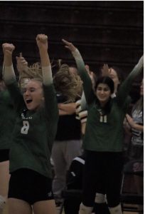 Mountain Ridge girls volleyball team celebrate