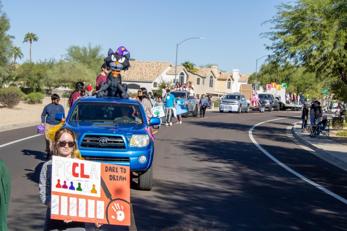 view of parade from float