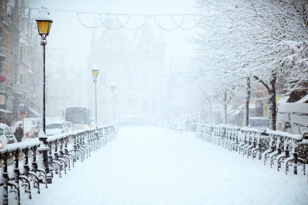 street covered in snow