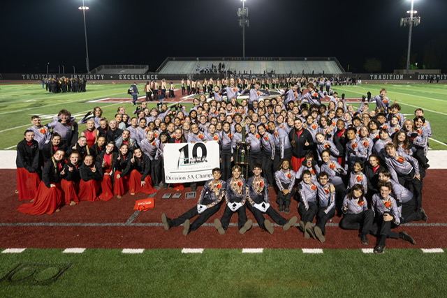 members of the Ridge band pose with their award