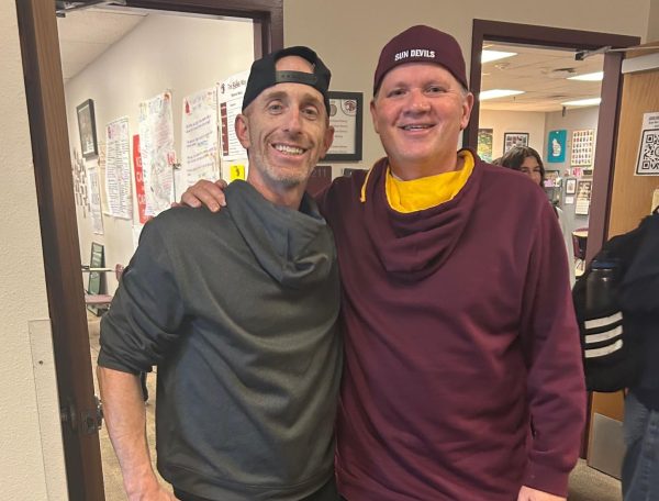 two teachers in spirit gear