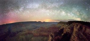 view of stars over the grand canyon at night