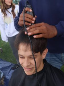 student's hair is buzzed