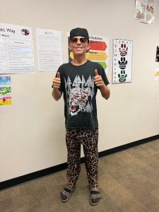 Student wears animal print