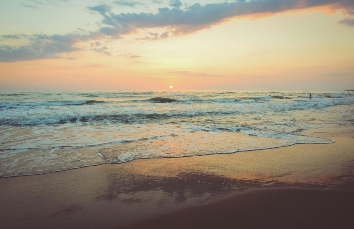sunset over the beach