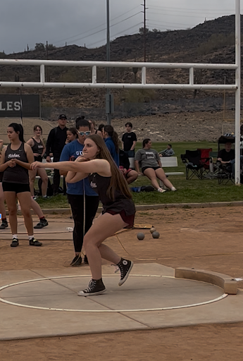 Marin throws shot put