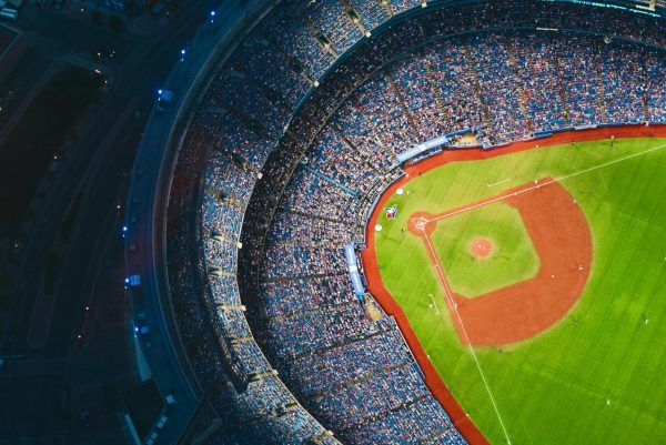 overhead view of baseball stadium