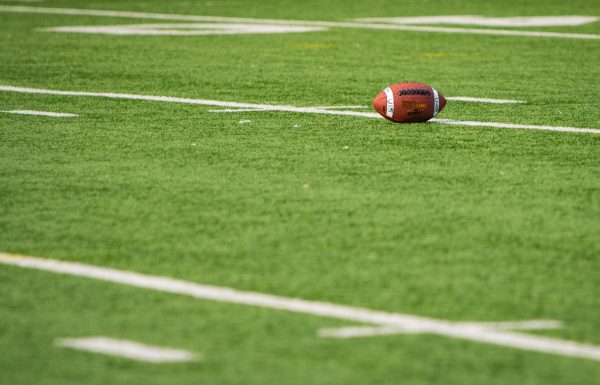 football in middle of the field