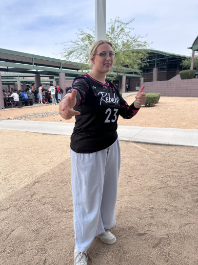 A student dressed up in pajamas to celebrate Spirit Week at Ridge