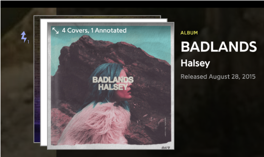 Screenshot of Genius page for BADLANDS